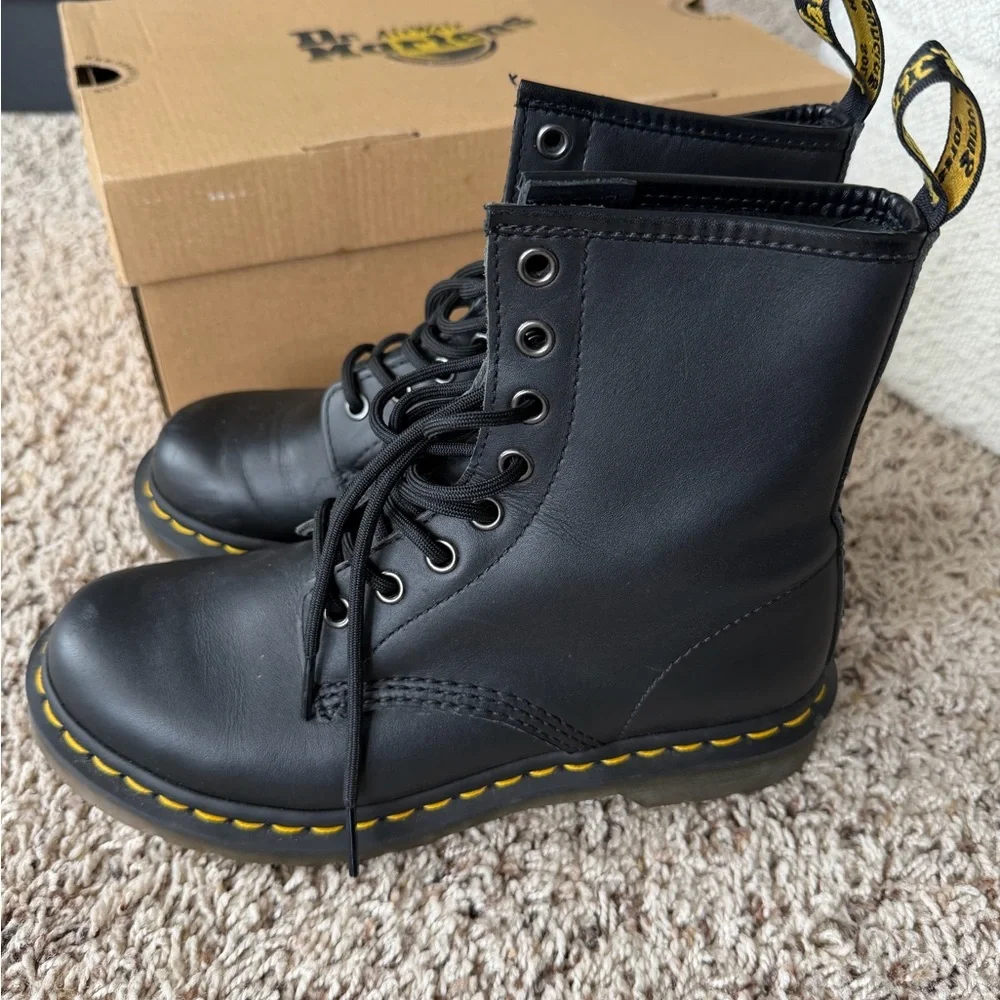 Dr. Martens Black Boots with Yellow Stitching - Picture 6 of 6